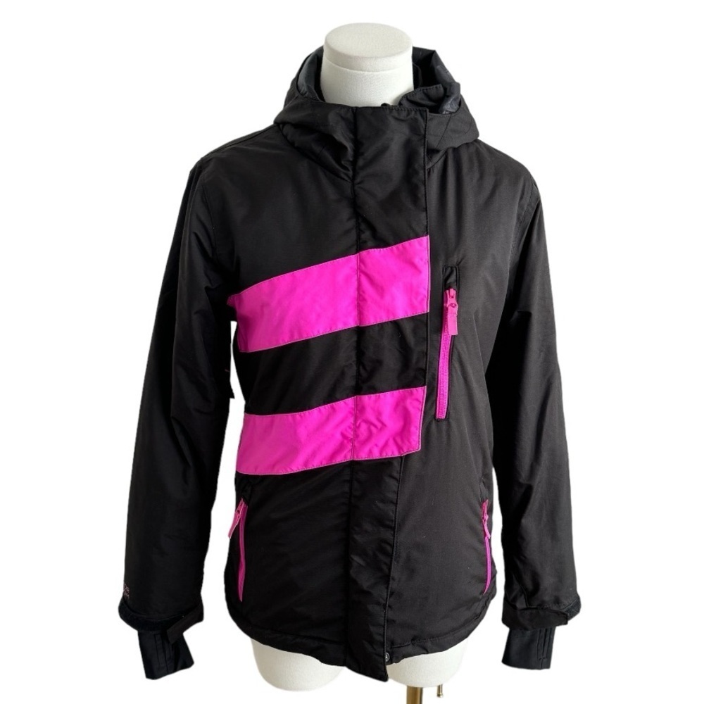 PWDR ROOM Outerwear Ski Snow Jacket Black Pink Youth size L (woman’s‎ xs s) Hood